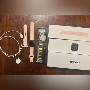 Apple Smartwatch with Pink and Gold Bands